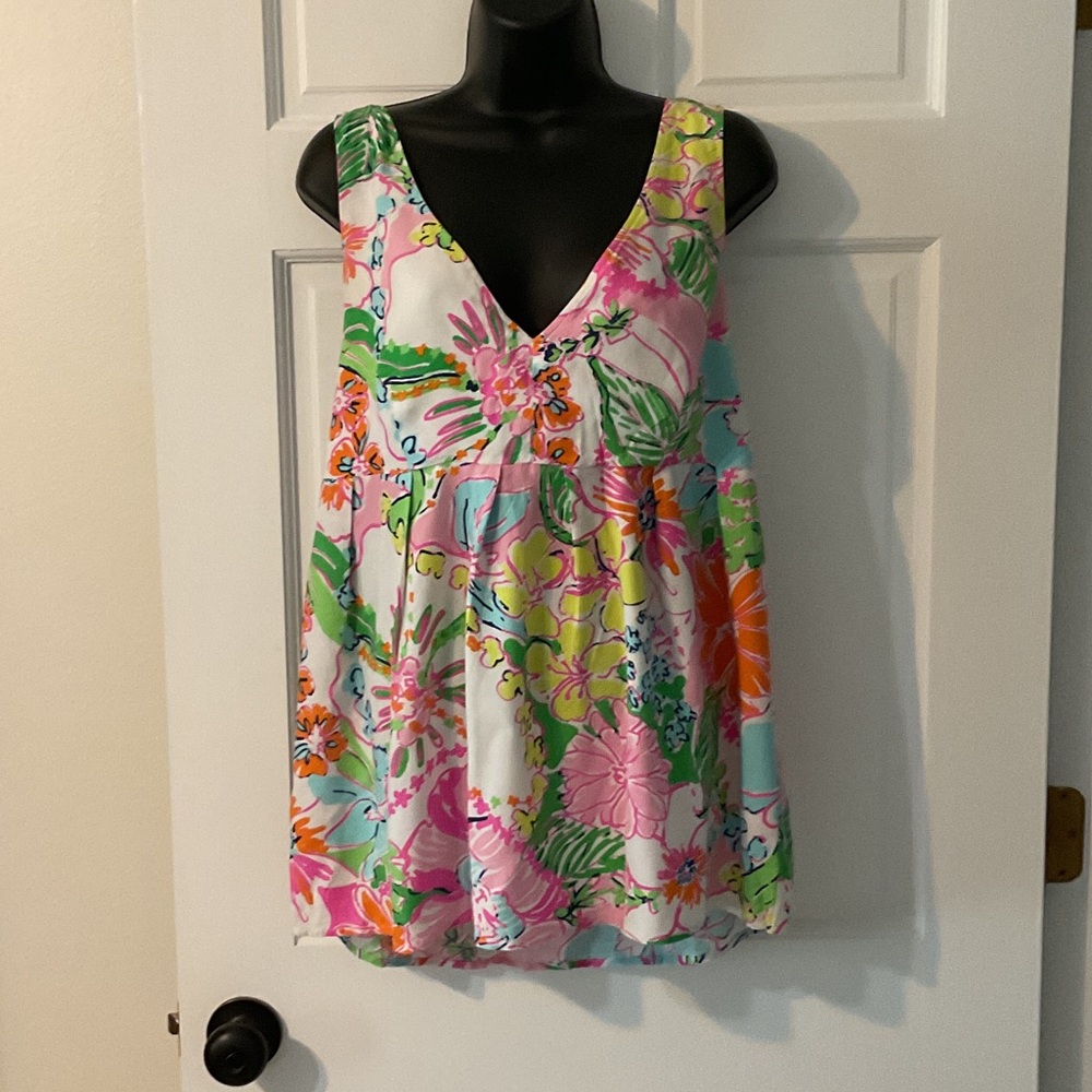 Lilly Pulitzer for Target Sleeveless Floral Top - Pink, Green, Orange